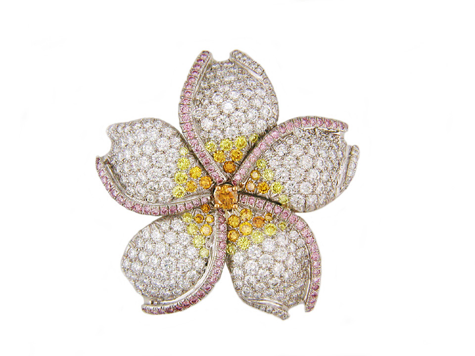 Diamond flower brooch by Oscar Heyman