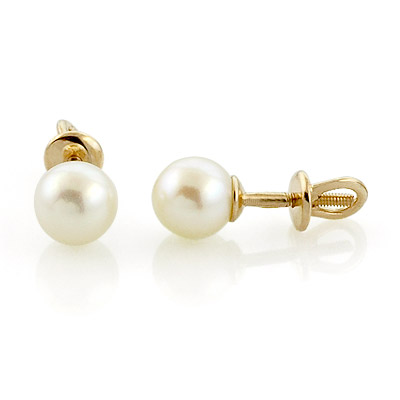 Пусеты с жемчугом 