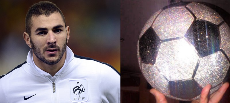 Карим Бензема и бриллиантовый футбольный мяч за 250 000 долларов