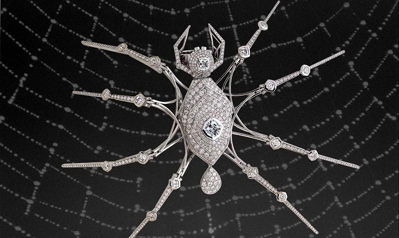 Кольцо паук с бриллиантами общим весом 20,37 карата