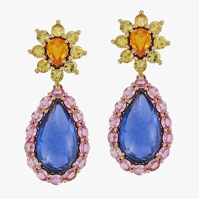 Серьги с танзанитовыми каплями и сапфирами от Ileana Makri