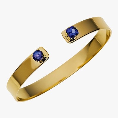 Браслет из желтого золота с танзанитами от Jemma Wynne